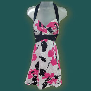 VINTAGE RUBY ROX FLORAL HALTER DRESS
